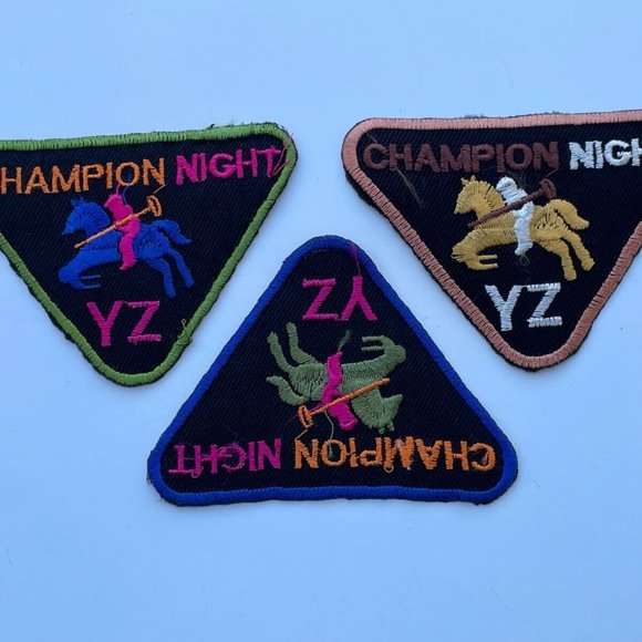 Iron On Patches Champion Nights Multi Color Patches for Craft Clothes Lot of 3 - Picture 7 of 9